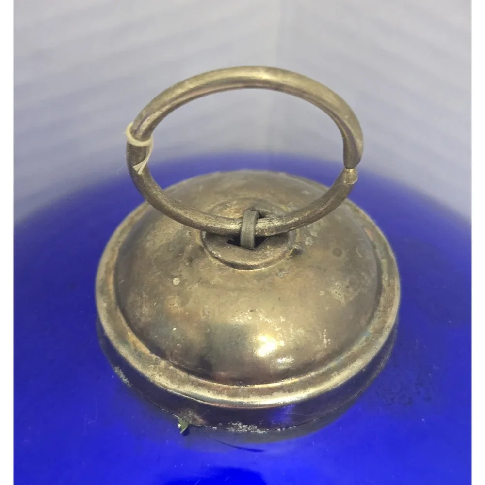 Antique German Kugel Ornaments - Cobalt Blue Mercury Glass Set (Two 6